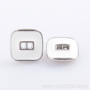 2-hole white enamel Shirt Button